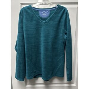 Transformative Teal Tek Gear‎ Sweatshirt Women's 1X Long Sleeve Pullover V-Neck